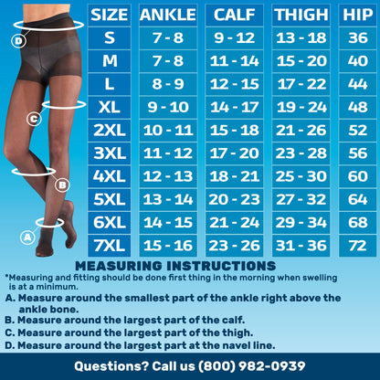 Sheer Compression Pantyhose 8-15mmHg, A109