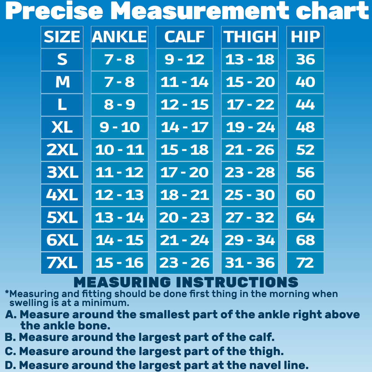 Size chart: